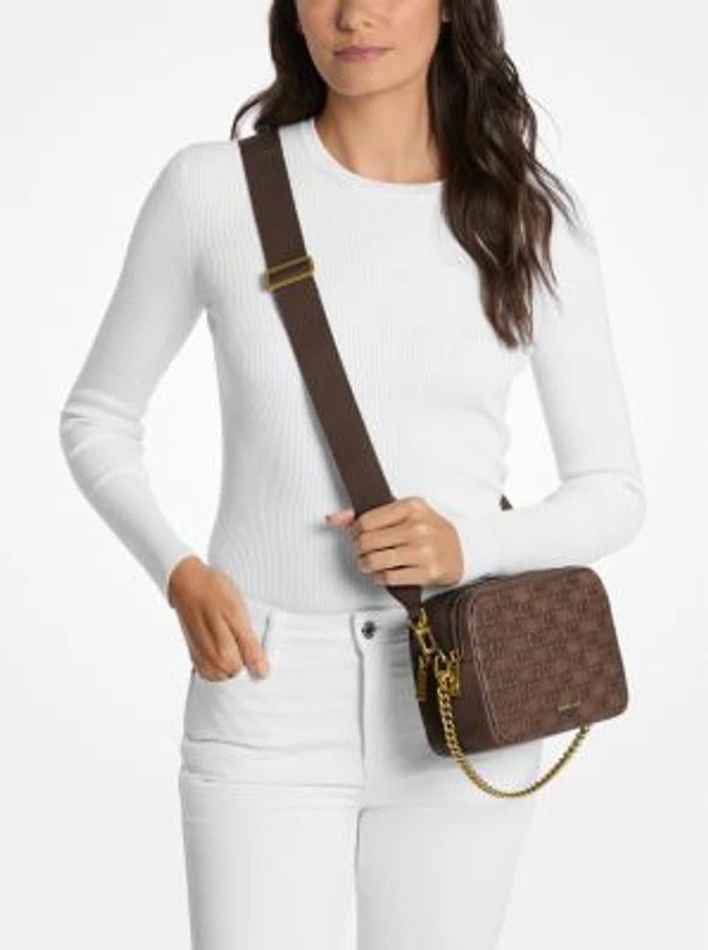 Bryant Medium Logo Embossed Burnished Leather Crossbody Bag