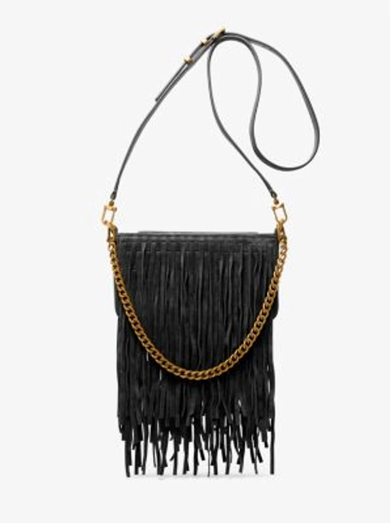 Bryant Small Fringed Suede Convertible Pochette