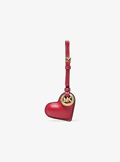 Puffy Heart Leather Bag Charm