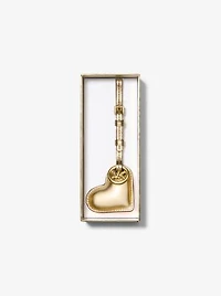 Metallic Puffy Heart Leather Bag Charm