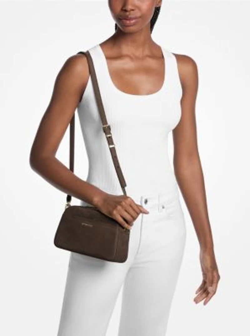 Jet Set Small Nubuck Camera Crossbody Bag