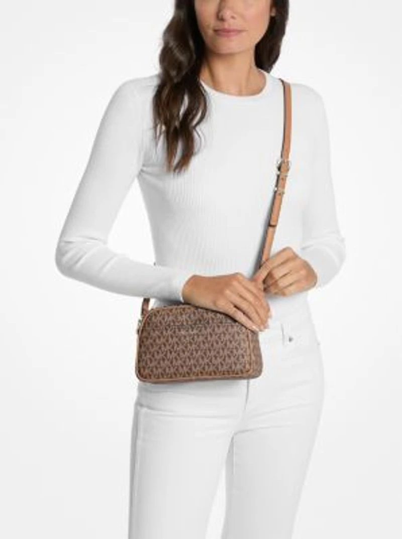 Jet Set Small Signature Logo Camera Crossbody Bag