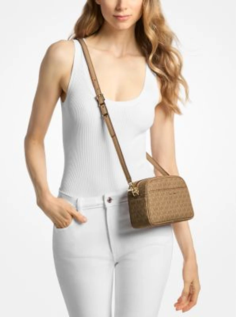 Jet Set Small Signature Logo Camera Crossbody Bag