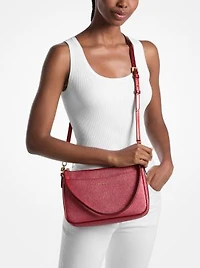 Jet Set Medium Metallic Signature Logo Convertible Crossbody Bag