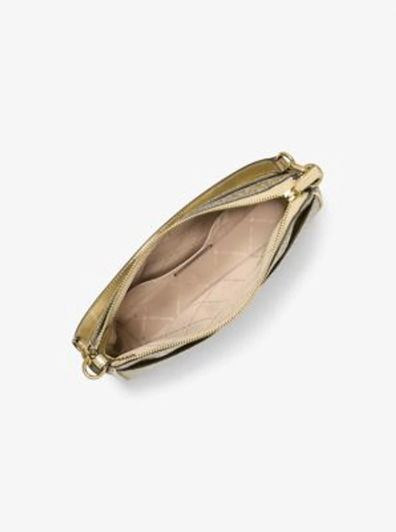 Jet Set Medium Metallic Signature Logo Convertible Crossbody Bag