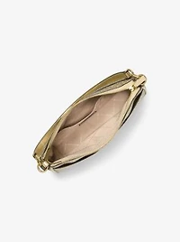 Jet Set Medium Metallic Signature Logo Convertible Crossbody Bag