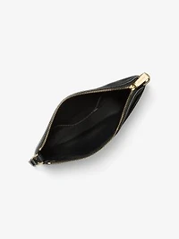 Jet Set Medium Leopard Print Calf Hair and Leather Wristlet