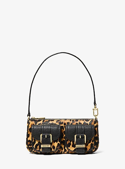 Zoe Small Leopard Print Calf Hair Pochette
