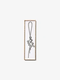 Puffy Logo Metallic Leather Bag Charm
