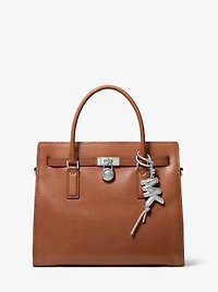 Puffy Logo Metallic Leather Bag Charm