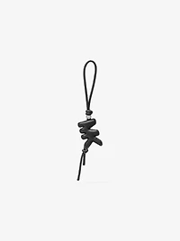 Puffy Logo Leather Bag Charm