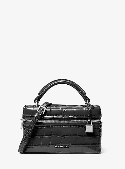 Jana Extra-Small Crocodile Embossed Leather Crossbody Bag