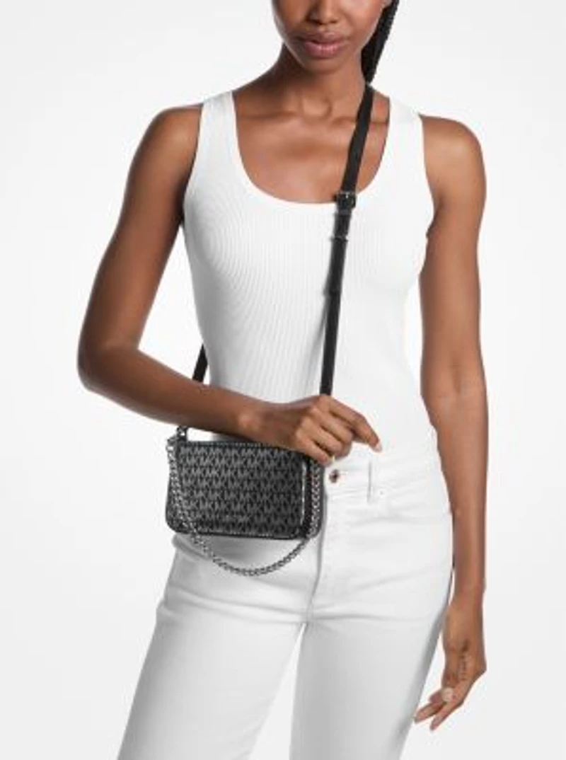 Bryant Small Metallic Signature Logo Convertible Pochette