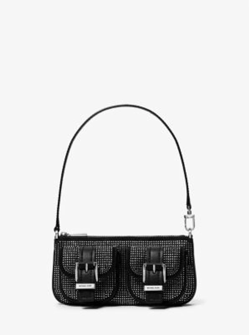 Zoe Small Embellished Suede Pochette