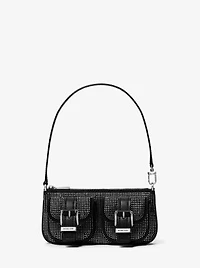 Zoe Small Embellished Suede Pochette
