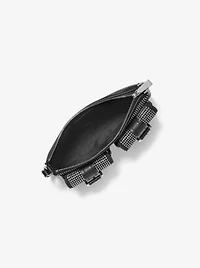 Zoe Small Embellished Suede Pochette