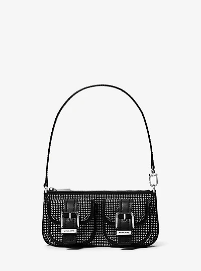 Zoe Small Embellished Suede Pochette