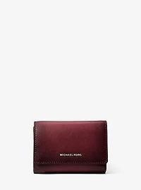 Bryant Medium Burnished Leather Tri-Fold Wallet