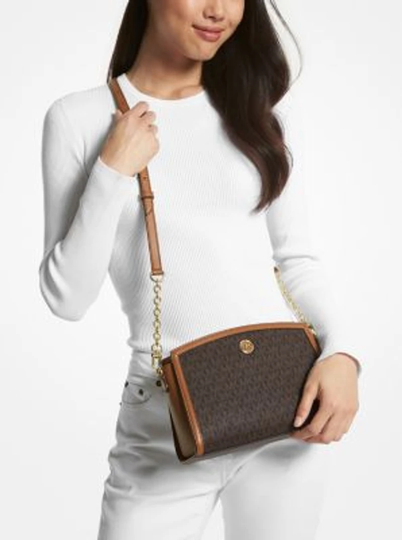 Chantal Large Signature Logo Messenger Bag
