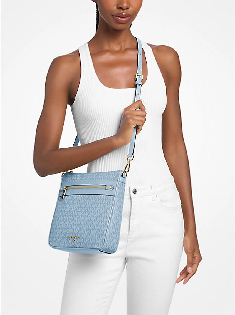 Jet Set Large Signature Logo Printed Crossbody Bag