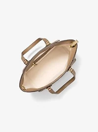 Taryn Small Signature Logo and Leather Convertible Crossbody Bag