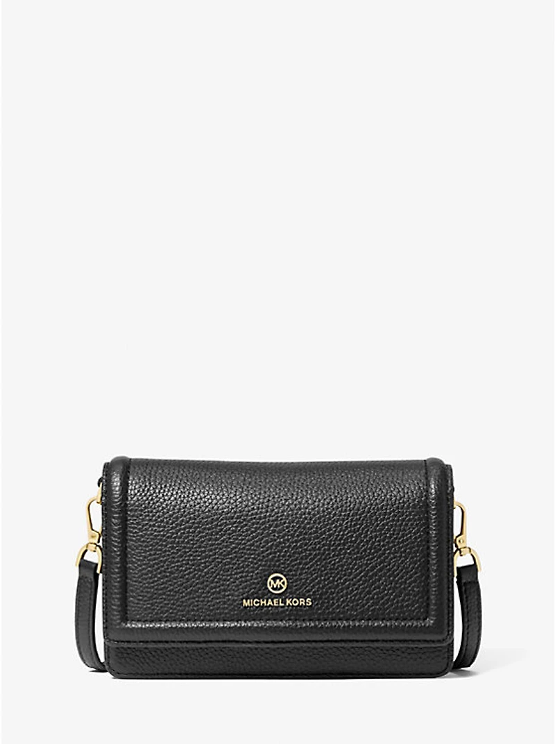 Jet Set Small Pebbled Leather Smartphone Convertible Crossbody Bag
