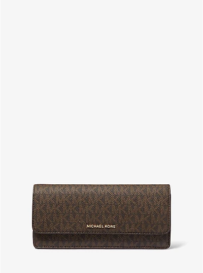 Jet Set Large Signature Logo Snap-Front Wallet