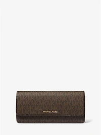 Jet Set Large Signature Logo Snap-Front Wallet