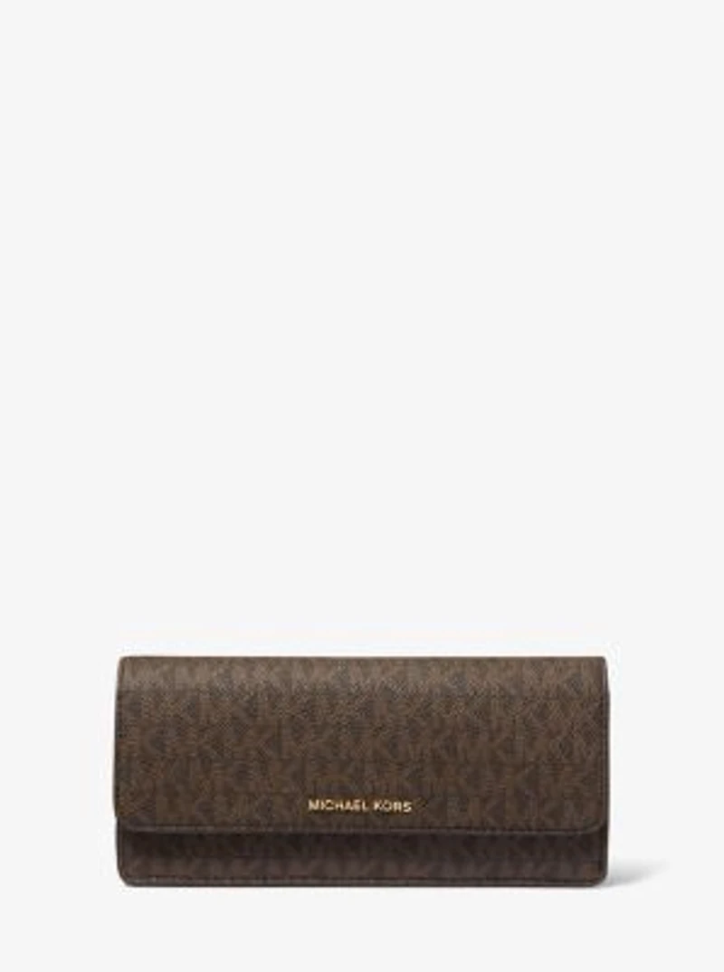 Jet Set Large Signature Logo Snap-Front Wallet