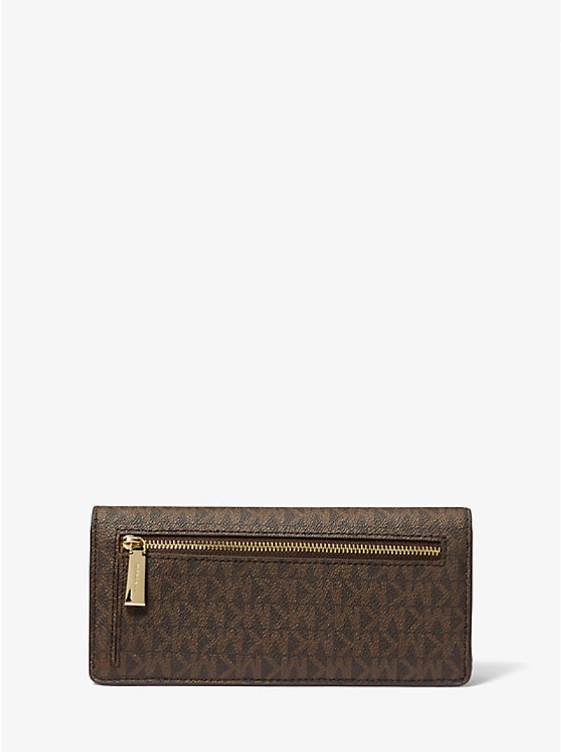 Jet Set Large Signature Logo Snap-Front Wallet