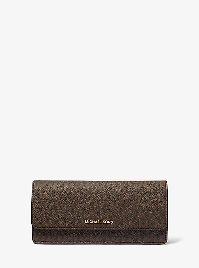 Jet Set Large Signature Logo Snap-Front Wallet