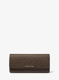 Jet Set Large Signature Logo Snap-Front Wallet