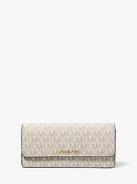 Jet Set Large Signature Logo Snap-Front Wallet