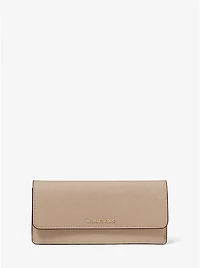 Jet Set Large Saffiano Leather Snap-Front Wallet