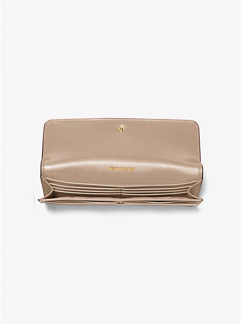 Jet Set Large Saffiano Leather Snap-Front Wallet