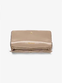 Jet Set Large Saffiano Leather Snap-Front Wallet