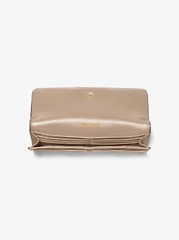 Jet Set Large Saffiano Leather Snap-Front Wallet