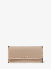 Jet Set Large Saffiano Leather Snap-Front Wallet