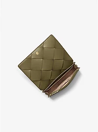 Jet Set Medium Woven Leather Crossbody Bag