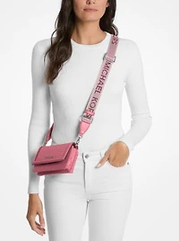 Jet Set Small Signature Logo Print Woven Smartphone Crossbody Bag