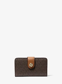 MK Pop Charm Medium Signature Logo Wallet