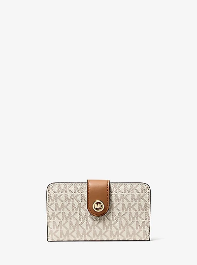 MK Pop Charm Medium Signature Logo Wallet
