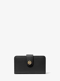 MK Pop Charm Medium Pebbled Leather Wallet