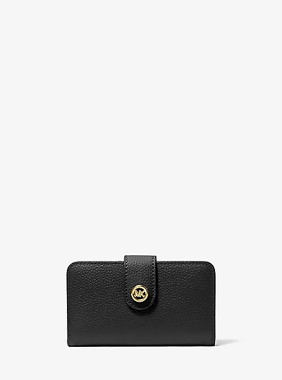 MK Pop Charm Medium Pebbled Leather Wallet