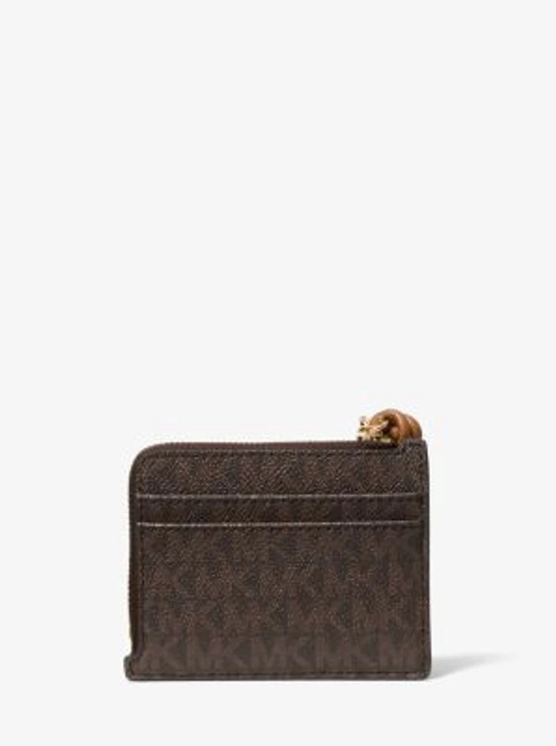 Jet Set Small Signature Logo Card Case Wristlet