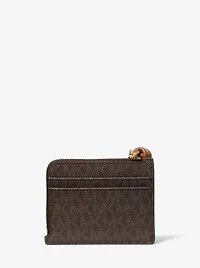 Jet Set Small Signature Logo Card Case Wristlet