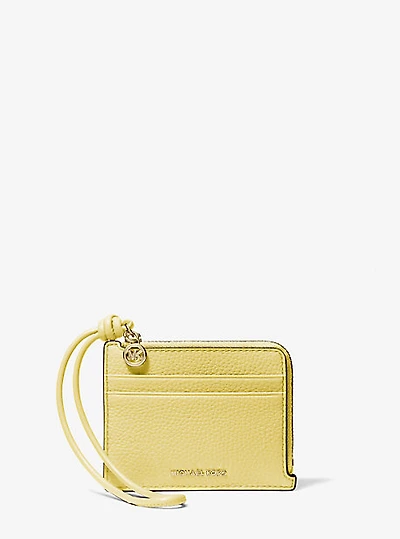 Jet Set Small Pebbled Leather Card Case Wristlet