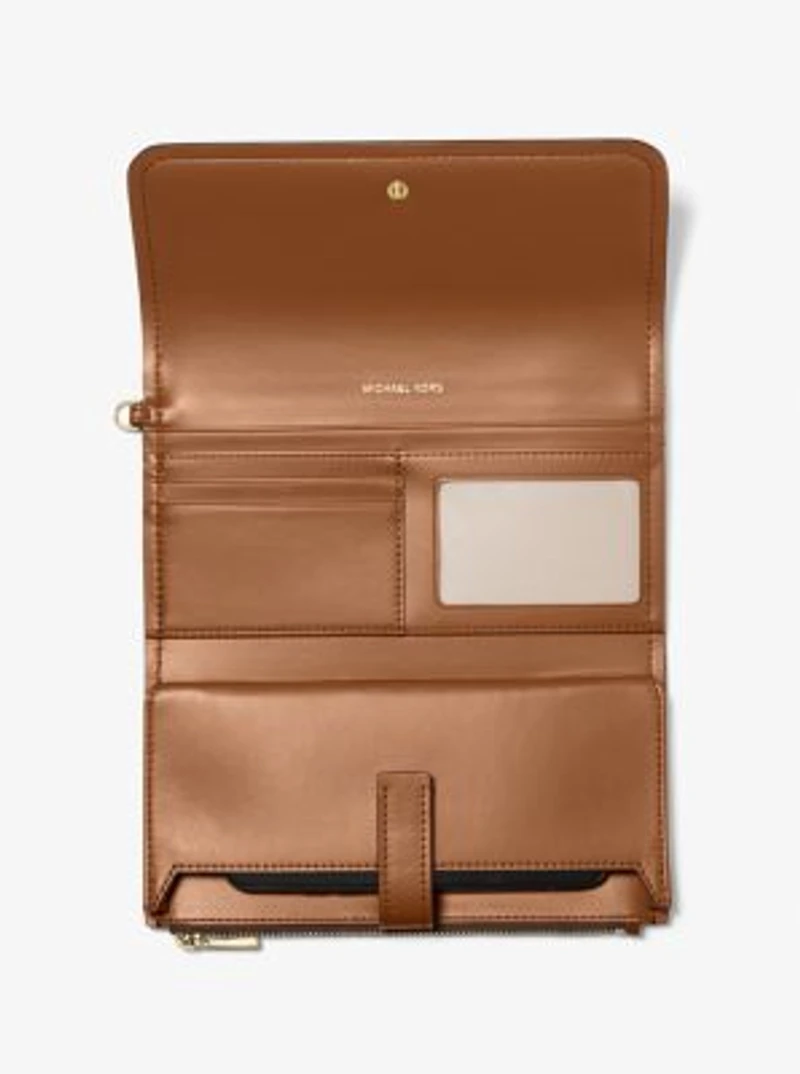 Jet Set Medium Signature Logo Smartphone Wristlet