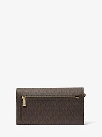 Jet Set Medium Signature Logo Smartphone Wristlet