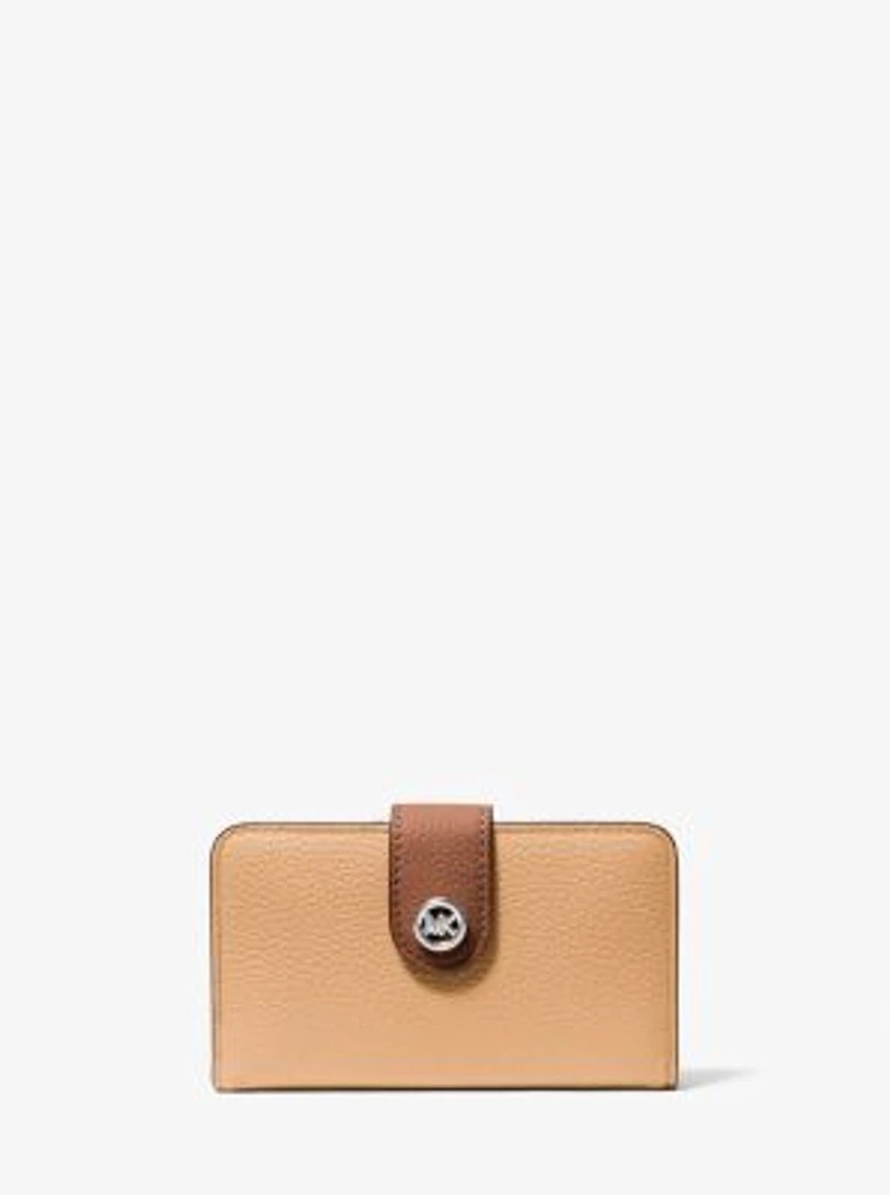 MK Pop Charm Medium Pebbled Leather Wallet